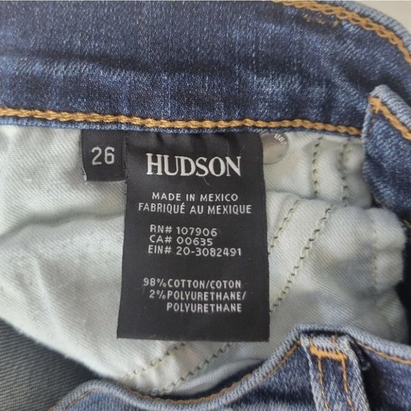 Hudson Zoeey High Rise Ankle Straight Jeans Red Stripes 26 - Picture 9 of 14